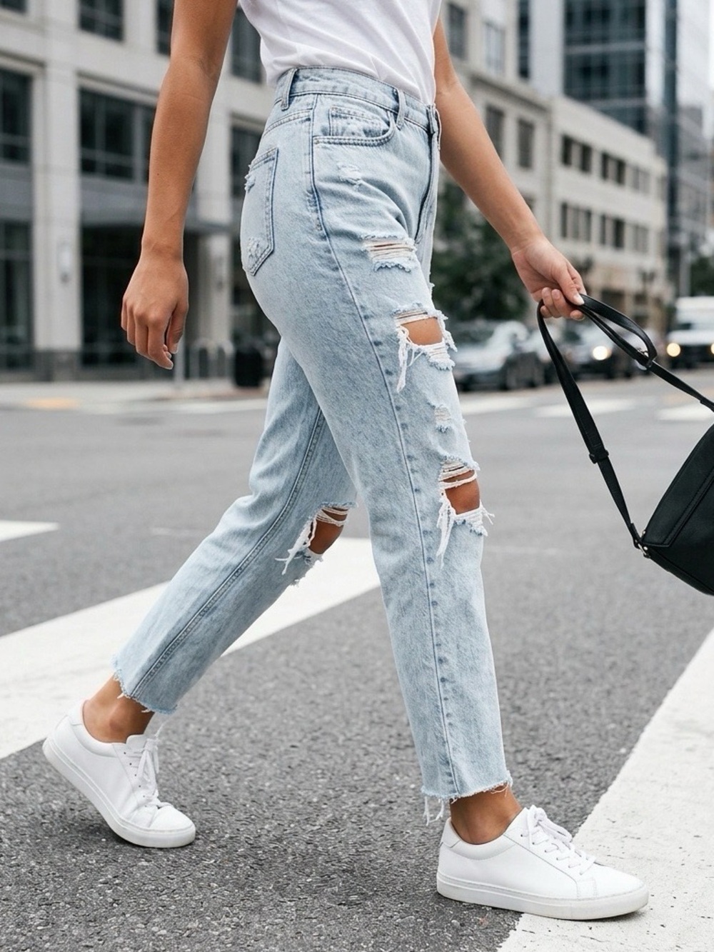 PacSun High Rise Straight Jeans Size 23 Distressed Light Wash Raw Hem